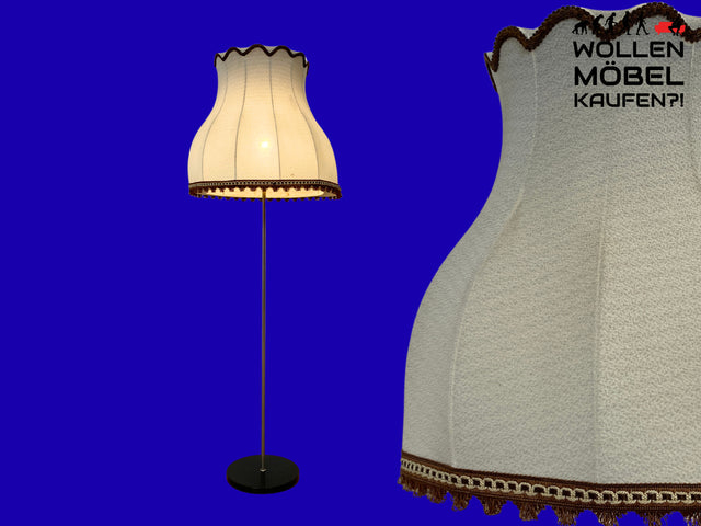 Hübsche vollfunktionsfähige Vintage Stehlampe mit formschönem original Lampenschirm und schwarzem Lampenfuß aus Metall I Stehleuchte Lampe Leuchte Vintage Retro Mid-Century I