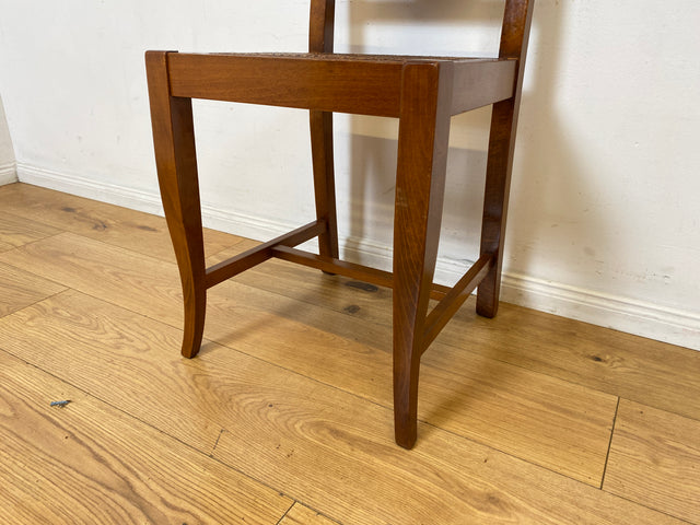 Eleganter und sehr gut erhaltener handverzierter Vintage Stuhl im antiken Stil mit Geflecht I Esszimmerstuhl Holzstuhl Küchenstuhl Dining Chair Jugendstil Stilmöbel I