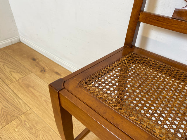 Eleganter und sehr gut erhaltener handverzierter Vintage Stuhl im antiken Stil mit Geflecht I Esszimmerstuhl Holzstuhl Küchenstuhl Dining Chair Jugendstil Stilmöbel I
