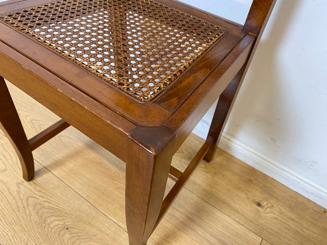 Eleganter und sehr gut erhaltener handverzierter Vintage Stuhl im antiken Stil mit Geflecht I Esszimmerstuhl Holzstuhl Küchenstuhl Dining Chair Jugendstil Stilmöbel I