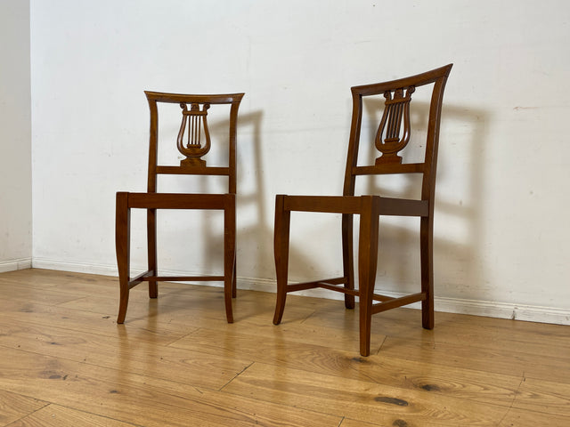 Eleganter und sehr gut erhaltener handverzierter Vintage Stuhl im antiken Stil mit Geflecht I Esszimmerstuhl Holzstuhl Küchenstuhl Dining Chair Jugendstil Stilmöbel I