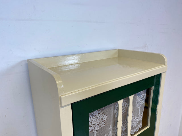 Schöner weißer antiker Hochschrank I Vollholz I Schrank Vitrine Wäscheschrank Highboard Küchenschrank Schuhschrank Flurschrank Bücherschrank Geschirrschrank Jugendstil Vintage I