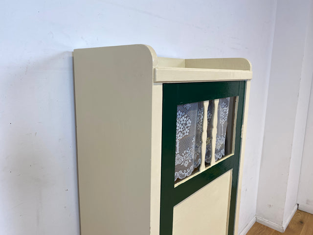 Schöner weißer antiker Hochschrank I Vollholz I Schrank Vitrine Wäscheschrank Highboard Küchenschrank Schuhschrank Flurschrank Bücherschrank Geschirrschrank Jugendstil Vintage I