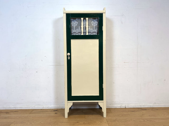 Schöner weißer antiker Hochschrank I Vollholz I Schrank Vitrine Wäscheschrank Highboard Küchenschrank Schuhschrank Flurschrank Bücherschrank Geschirrschrank Jugendstil Vintage I