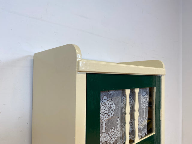 Schöner weißer antiker Hochschrank I Vollholz I Schrank Vitrine Wäscheschrank Highboard Küchenschrank Schuhschrank Flurschrank Bücherschrank Geschirrschrank Jugendstil Vintage I
