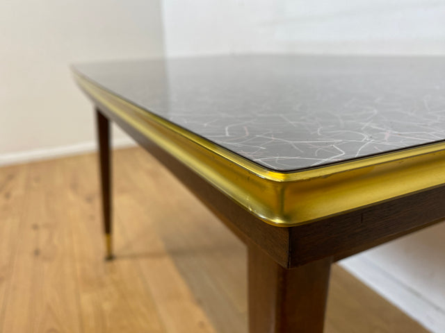 Sehr gut erhaltener auszieh- & höhenverstellbarer Mid-Century Tisch mit pflegeleichter Resopal Tischplatte I Multifunktionstisch Küchentisch Esstisch Couchtisch Retro Vintage 50er 60er I