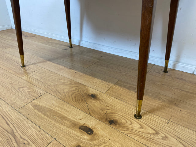 Sehr gut erhaltener auszieh- & höhenverstellbarer Mid-Century Tisch mit pflegeleichter Resopal Tischplatte I Multifunktionstisch Küchentisch Esstisch Couchtisch Retro Vintage 50er 60er I