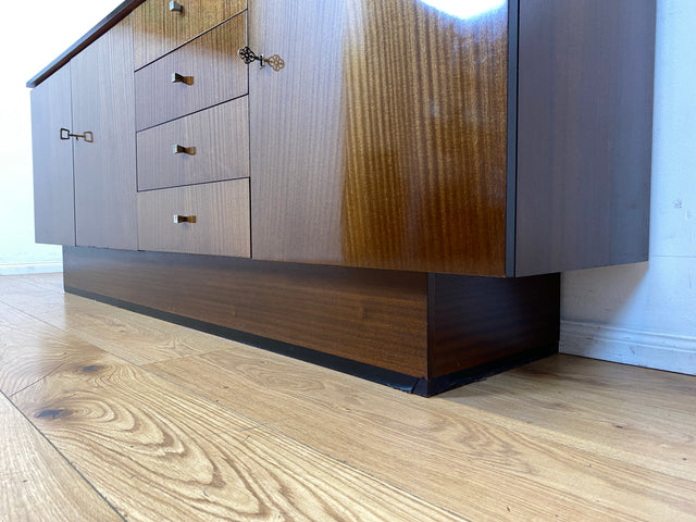 Stilvolles und sehr gut erhaltenes dunkles Vintage Sideboard mit Schubladen I Schrank Anrichte Lowboard Wäschekommode Fernsehkommode TV Board Mid-Century Retro 60er 70er I