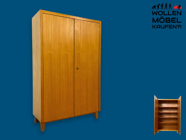 WMK I Hochwertiger heller Mid-Century Wäscheschrank von Musterring aus vollem Holz I Schrank Kleiderschrank Highboard Bücherschrank Schuhschrank Flurschrank Vintage Retro 50er 60er I Berlin NRW Bayern