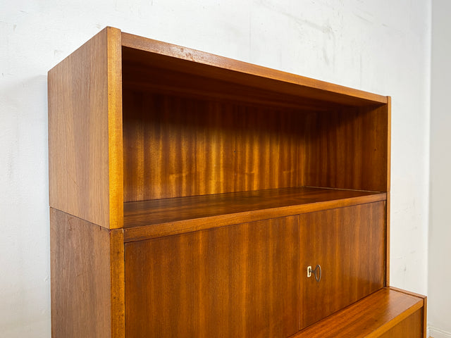 WMK I Schönes und geräumiges modulares Mid-Century Highboard auf neuen Metallfüßen mit Regal Fach I Schrank Bücherschrank Kommode Sideboard Wäschekommode Vintage Retro 60er I