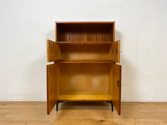 WMK I Schönes und geräumiges modulares Mid-Century Highboard auf neuen Metallfüßen mit Regal Fach I Schrank Bücherschrank Kommode Sideboard Wäschekommode Vintage Retro 60er I