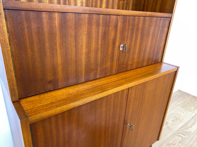 WMK I Schönes und geräumiges modulares Mid-Century Highboard auf neuen Metallfüßen mit Regal Fach I Schrank Bücherschrank Kommode Sideboard Wäschekommode Vintage Retro 60er I