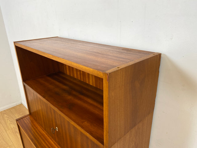 WMK I Schönes und geräumiges modulares Mid-Century Highboard auf neuen Metallfüßen mit Regal Fach I Schrank Bücherschrank Kommode Sideboard Wäschekommode Vintage Retro 60er I