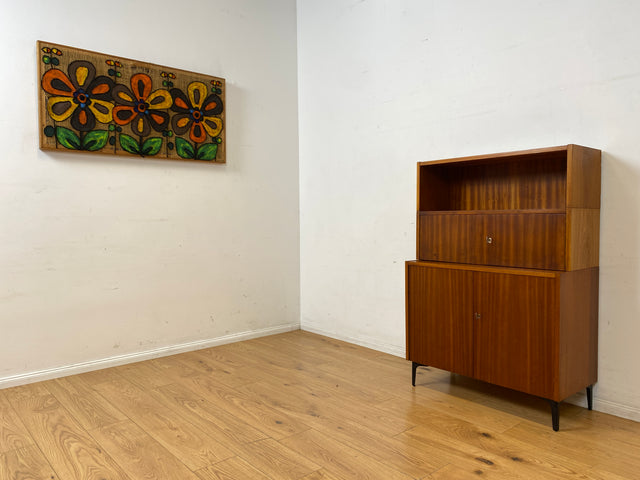 WMK I Schönes und geräumiges modulares Mid-Century Highboard auf neuen Metallfüßen mit Regal Fach I Schrank Bücherschrank Kommode Sideboard Wäschekommode Vintage Retro 60er I