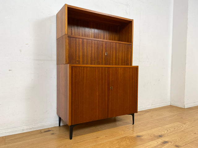 WMK I Schönes und geräumiges modulares Mid-Century Highboard auf neuen Metallfüßen mit Regal Fach I Schrank Bücherschrank Kommode Sideboard Wäschekommode Vintage Retro 60er I
