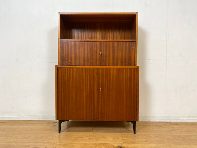 WMK I Schönes und geräumiges modulares Mid-Century Highboard auf neuen Metallfüßen mit Regal Fach I Schrank Bücherschrank Kommode Sideboard Wäschekommode Vintage Retro 60er I