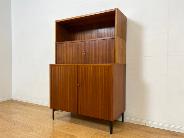 WMK I Schönes und geräumiges modulares Mid-Century Highboard auf neuen Metallfüßen mit Regal Fach I Schrank Bücherschrank Kommode Sideboard Wäschekommode Vintage Retro 60er I
