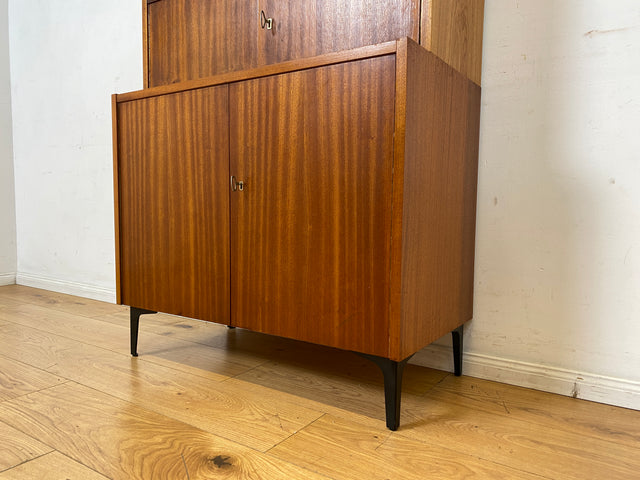 WMK I Schönes und geräumiges modulares Mid-Century Highboard auf neuen Metallfüßen mit Regal Fach I Schrank Bücherschrank Kommode Sideboard Wäschekommode Vintage Retro 60er I
