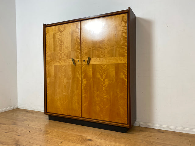 Stilvoller und besonders schmaler Mid-Century Schrank mit Regalböden I Flurschrank Wäscheschrank Kleiderschrank Garderobe Schuhschrank Rockabilly Vintage 50er 60er I