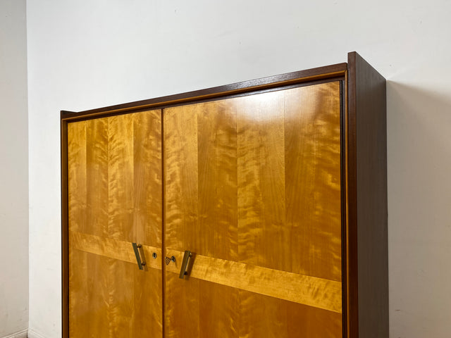 Stilvoller und besonders schmaler Mid-Century Schrank mit Regalböden I Flurschrank Wäscheschrank Kleiderschrank Garderobe Schuhschrank Rockabilly Vintage 50er 60er I