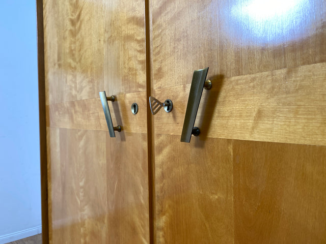 Stilvoller und besonders schmaler Mid-Century Schrank mit Regalböden I Flurschrank Wäscheschrank Kleiderschrank Garderobe Schuhschrank Rockabilly Vintage 50er 60er I
