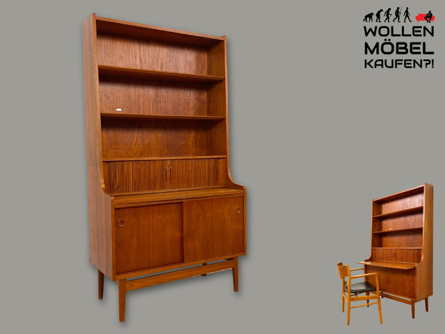 Stilvoller skandinavische Mid-Century Schreibschrank mit ausziehbarer Schreibfläche