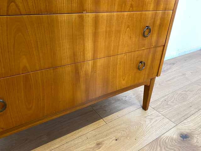 Formschöner skandinavischer Mid-Century Sekretär aus vollem Holz in Ulme I Schreibkommode Schreibschrank Schreibtisch Kommode Schminkkommode Wäschekommode 70er Vintage