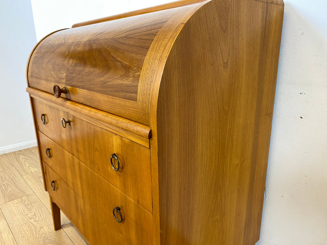 Formschöner skandinavischer Mid-Century Sekretär aus vollem Holz in Ulme I Schreibkommode Schreibschrank Schreibtisch Kommode Schminkkommode Wäschekommode 70er Vintage