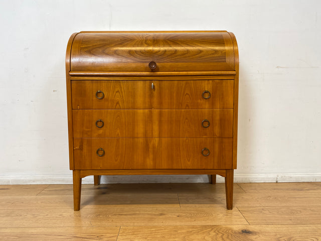 Formschöner skandinavischer Mid-Century Sekretär aus vollem Holz in Ulme I Schreibkommode Schreibschrank Schreibtisch Kommode Schminkkommode Wäschekommode 70er Vintage
