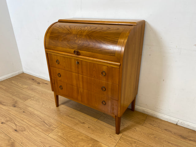 Formschöner skandinavischer Mid-Century Sekretär aus vollem Holz in Ulme I Schreibkommode Schreibschrank Schreibtisch Kommode Schminkkommode Wäschekommode 70er Vintage