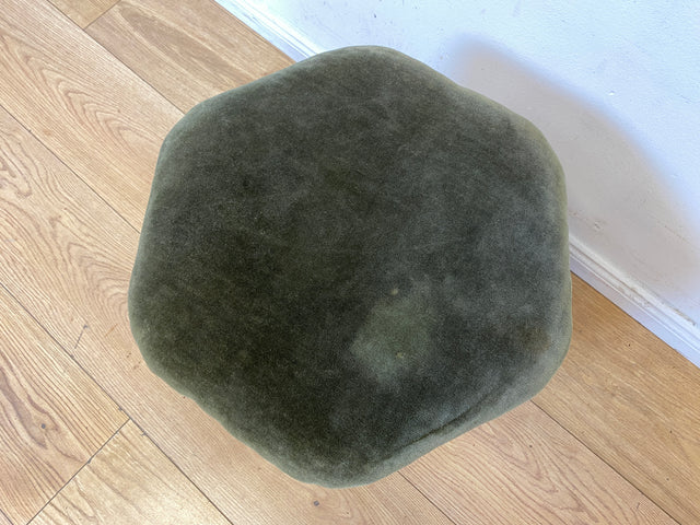 Sehr hübscher skandinavischer antiker Hocker mit fein gedrechselten Beinen I sechseckiger Sitzhocker Fußhocker Fußbank Schemel Sitz Stuhl Pouf Vintage I