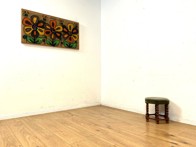 Sehr hübscher skandinavischer antiker Hocker mit fein gedrechselten Beinen I sechseckiger Sitzhocker Fußhocker Fußbank Schemel Sitz Stuhl Pouf Vintage I