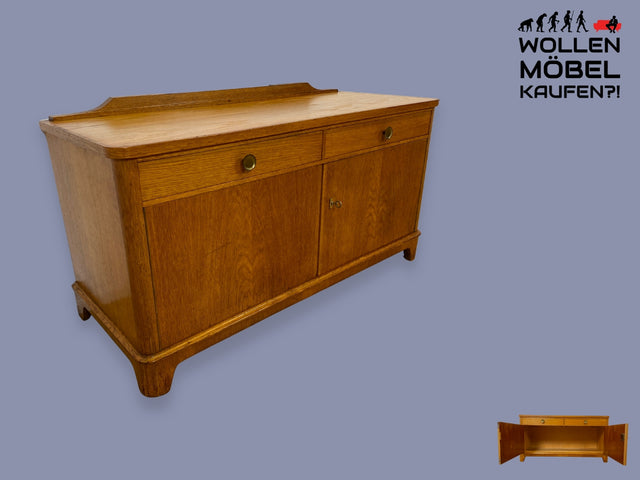 WMK I Formschönes Mid-Century Sideboard , Vollholz in Eiche, mit Schubladen I Kommode Schrank Wäschekommode Flurkommode Fernsehkommode TV Lowboard Vintage 50er 60er I Berlin Darmstadt Magdeburg Trier