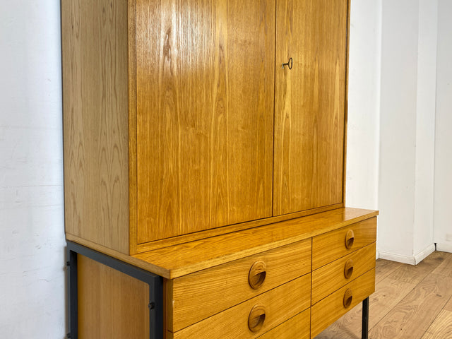 WMK I Kultiges modulares Designer Regalsystem 430 in Sen Esche mit Schubladen von Joachim Nebelung für VEB Hellerau