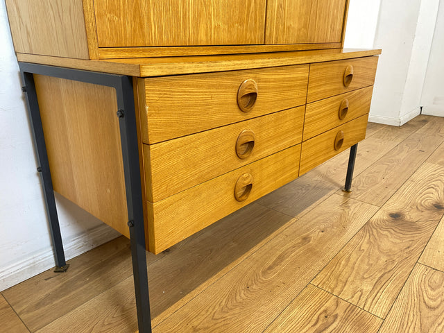 WMK I Kultiges modulares Designer Regalsystem 430 in Sen Esche mit Schubladen von Joachim Nebelung für VEB Hellerau