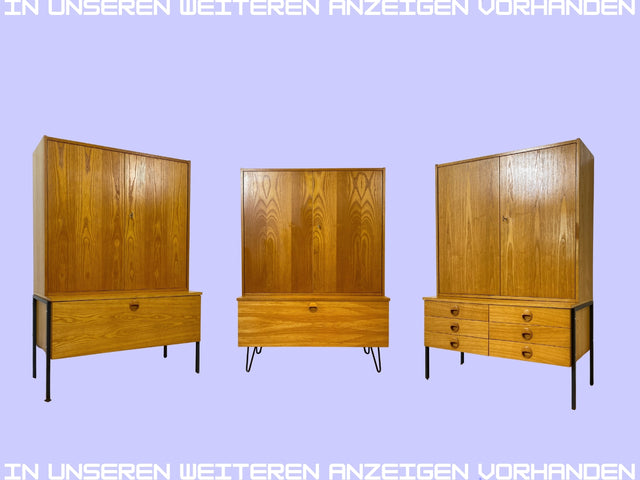 WMK I Kultiges modulares Designer Regalsystem 430 in Sen Esche mit Schubladen von Joachim Nebelung für VEB Hellerau