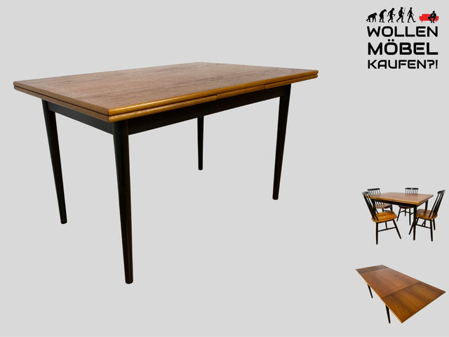 Stilvoller skandinavischer ausziehbarer Designer Tisch von Tapiovaara in Teakholz I Esszimmertisch Küchentisch Holztisch Essgruppe Danish Design Vintage Mid-Century Teak