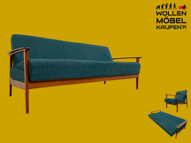 Elegantes skandinavisches Mid-Century Sofa mit Schlaffunktion , Teakho – WMK Onlineshop