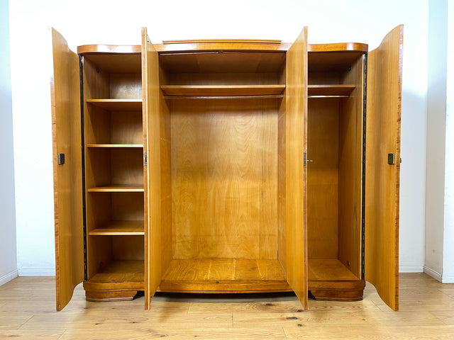 Wunderschöner und sehr gut erhaltener 30er Jahre Art Deco Kleiderschrank aus vollem Holz mit guter Aufteilung I Schrank Schlafzimmerschrank Wäscheschrank Vintage Antik Alt I