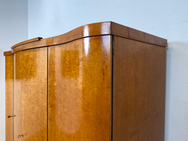 Wunderschöner und sehr gut erhaltener 30er Jahre Art Deco Kleiderschrank aus vollem Holz mit guter Aufteilung I Schrank Schlafzimmerschrank Wäscheschrank Vintage Antik Alt I