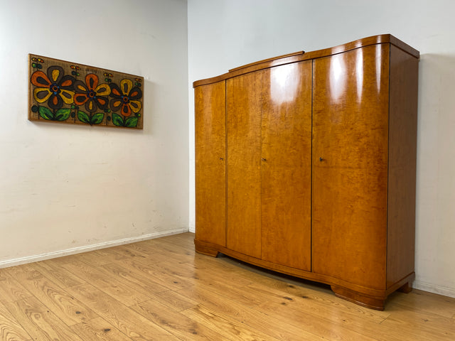 Wunderschöner und sehr gut erhaltener 30er Jahre Art Deco Kleiderschrank aus vollem Holz mit guter Aufteilung I Schrank Schlafzimmerschrank Wäscheschrank Vintage Antik Alt I