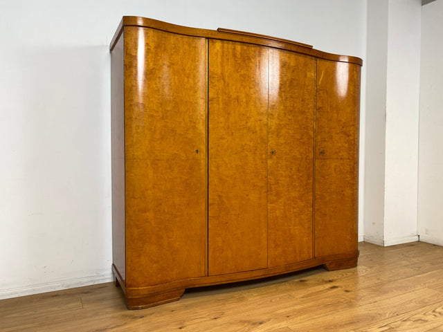 Wunderschöner und sehr gut erhaltener 30er Jahre Art Deco Kleiderschrank aus vollem Holz mit guter Aufteilung I Schrank Schlafzimmerschrank Wäscheschrank Vintage Antik Alt I