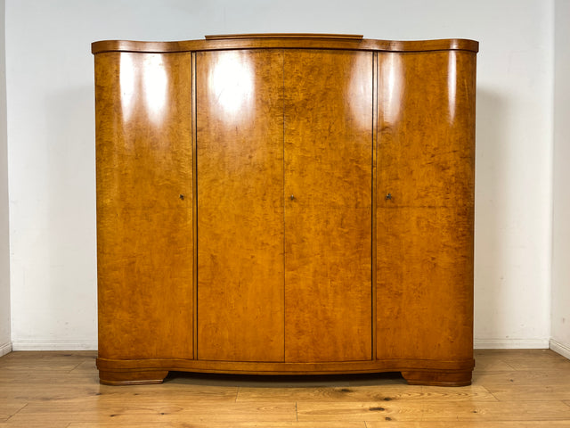 Wunderschöner und sehr gut erhaltener 30er Jahre Art Deco Kleiderschrank aus vollem Holz mit guter Aufteilung I Schrank Schlafzimmerschrank Wäscheschrank Vintage Antik Alt I