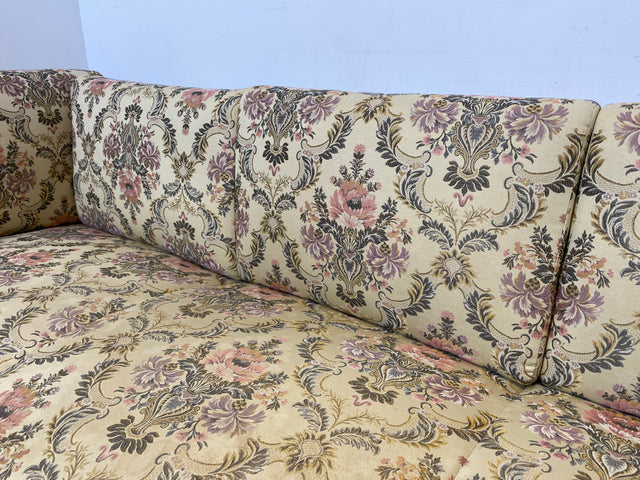 WMK I Wunderschönes antikes Ecksofa mit floralem Bezug , Wiener Geflecht und Federkern (Kopie)