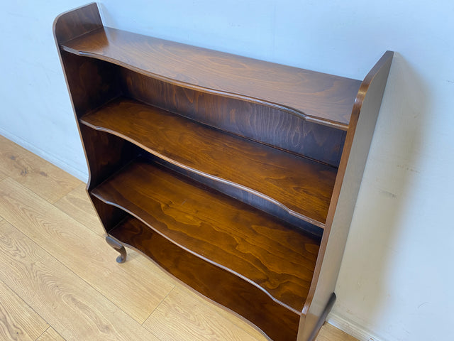 WMK I Elegantes kleines dunkles 60er Jahre Bücherregal im antiken Stil mit Cabriole-Füßen I Regal Holzregal Bücherschrank Blumenregal Chippendale Barock Vintage 50er I Berlin Heidelberg Bayern Bremen