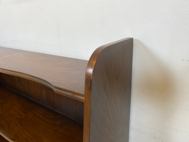 WMK I Elegantes kleines dunkles 60er Jahre Bücherregal im antiken Stil mit Cabriole-Füßen I Regal Holzregal Bücherschrank Blumenregal Chippendale Barock Vintage 50er I Berlin Heidelberg Bayern Bremen