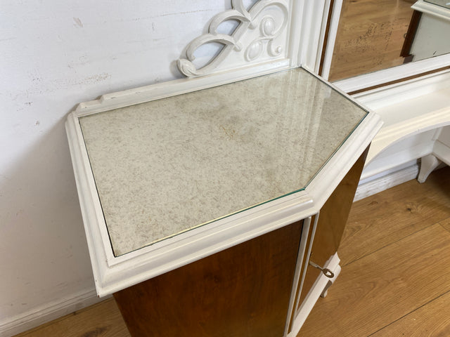 WMK I Wunderschöne weiße 30er Jahre Art Deco Spiegelkommode