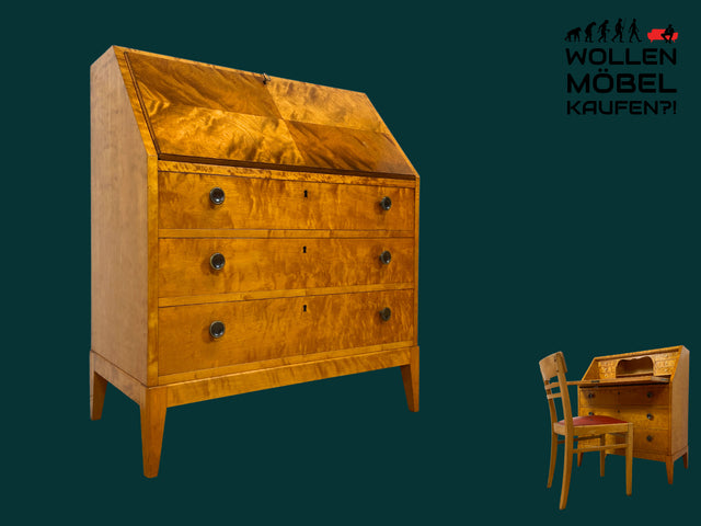 Hochwertiger und sehr gut erhaltener skandinavischer Mid-Century Sekretär I Vollholz I Schreibsekretär Schreibschrank Schreibkommode Kommode Schreibtisch Vintage 50er 60er I
