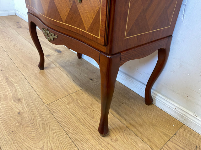 Sehr elegante kleine Vintage Kommode in antikem Stil mit Marmor Auflage, Schubladen und edlem Messingbeschlag I Schränkchen Marmorkommode Wäschekommode Stilmöbel Barock Rokoko I
