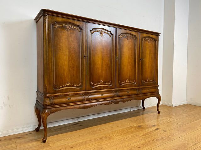 Eleganter und sehr gut erhaltener 60er Jahre Chippendale Schrank in Eiche mit Schubladen I Wohnzimmerschrank Sideboard Highboard Wäscheschrank Kleiderschrank Vintage Barock I